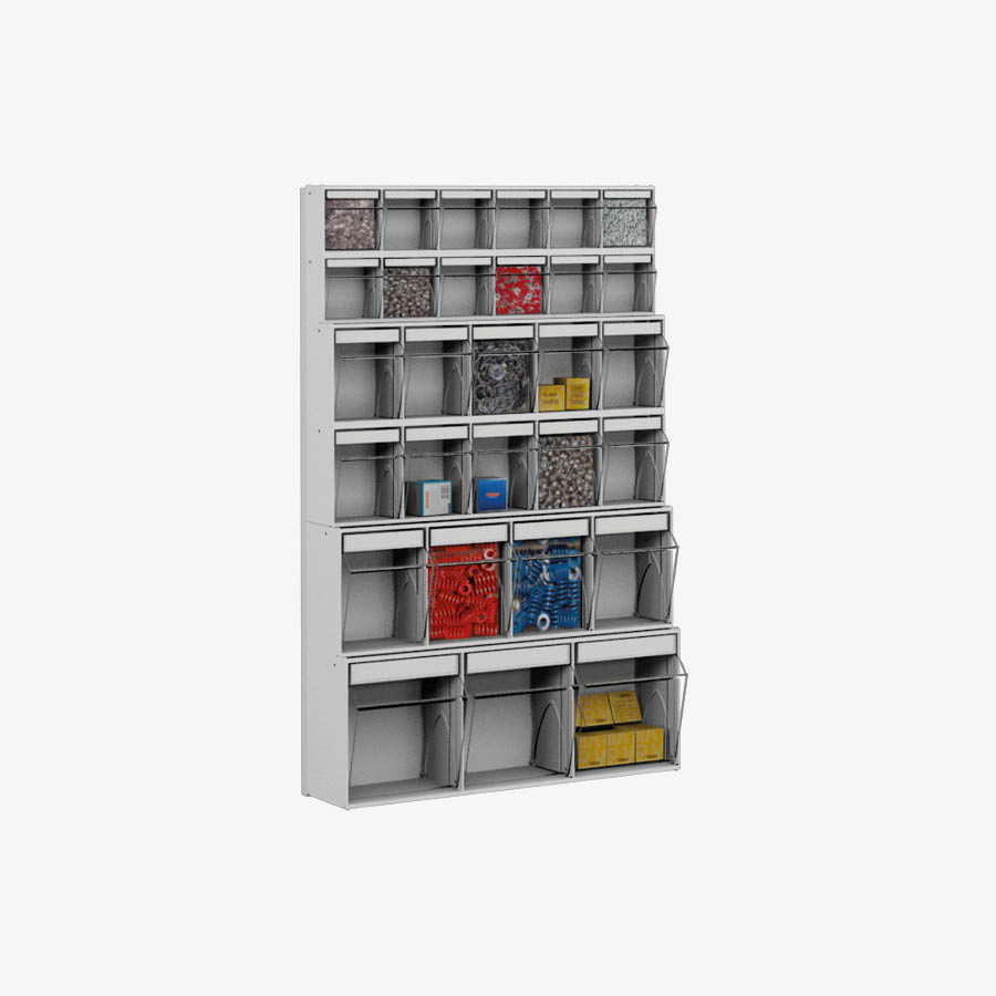 Wall rack with 29 compartments