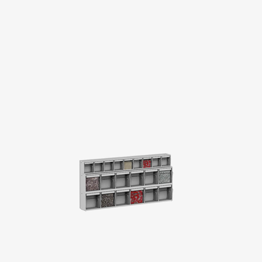 Wall rack with 21 compartments