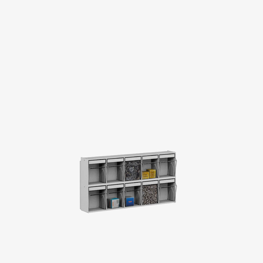 Wall rack with 10 compartments