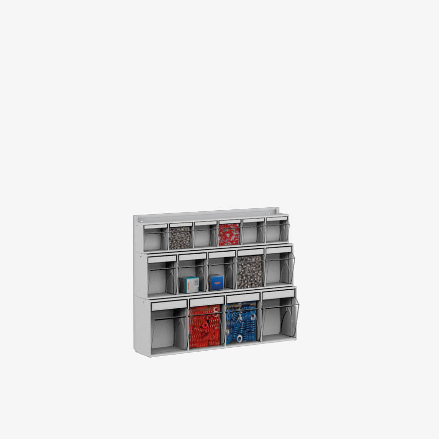 Wall rack with 15 compartments